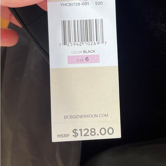 BCBGeneration Black Satin Mini Cocktail Dress Size 6. NEW - Picture 10 of 12